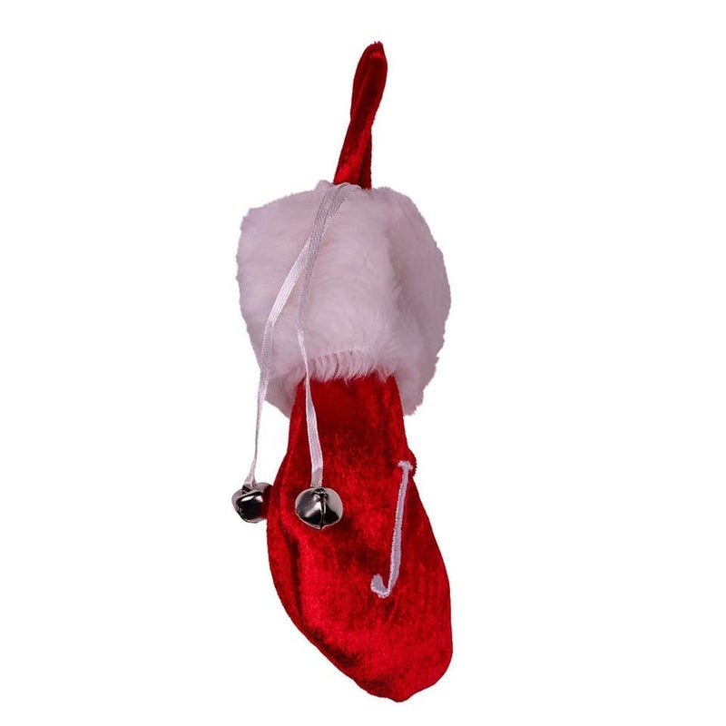 Kurt Adler 7" Red/White Monogram "J" Mini Stocking - Image 4